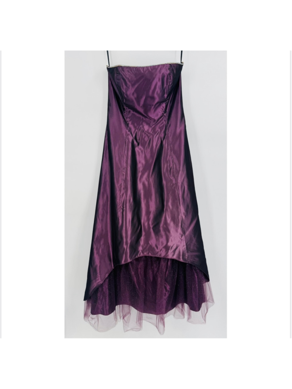 Vintage Gunne Sax Strapless Formal Dress Size 9 Purple Irridescent